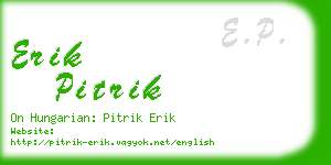 erik pitrik business card